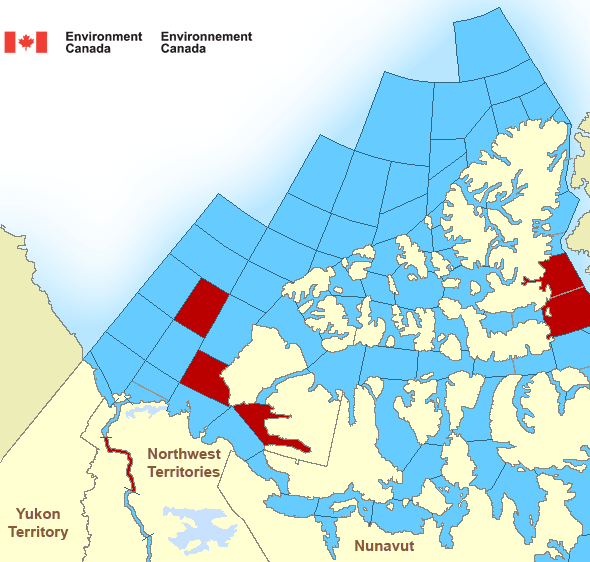 Map of Arctic - Western Arctic marine weather areas